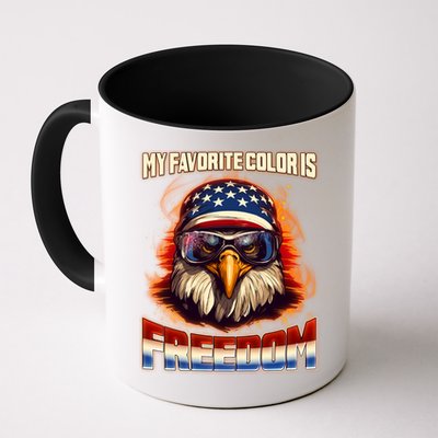Patriotic My Favorite Color Is Freedom American Eagle Mug