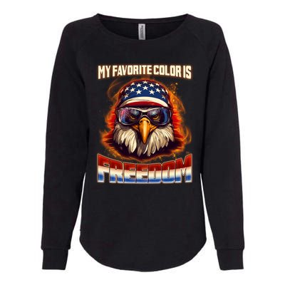 Patriotic My Favorite Color Is Freedom American Eagle Womens California Wash Sweatshirt