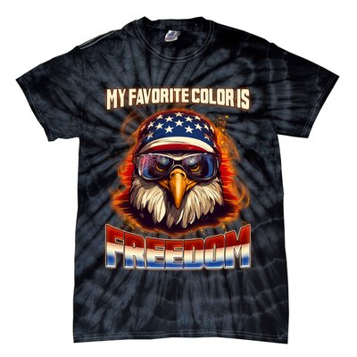 Patriotic My Favorite Color Is Freedom American Eagle Tie-Dye T-Shirt