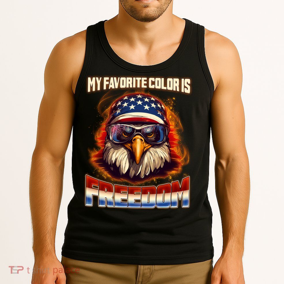 Patriotic My Favorite Color Is Freedom American Eagle Tank Top