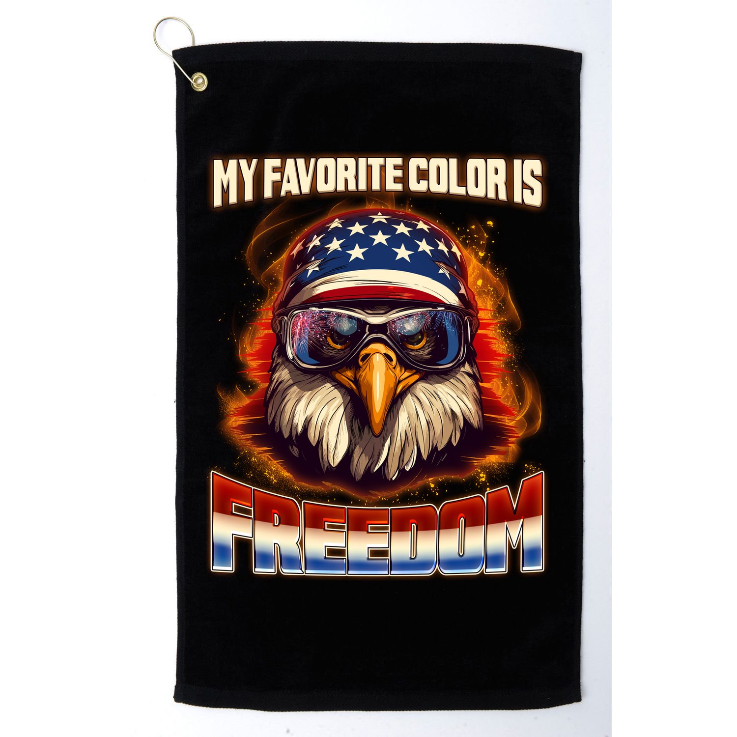 Patriotic My Favorite Color Is Freedom American Eagle Golf Towel