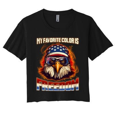 Patriotic My Favorite Color Is Freedom American Eagle Crop Top