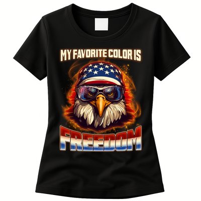 Patriotic My Favorite Color Is Freedom American Eagle Womens T-Shirt