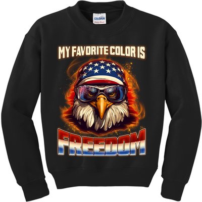 Patriotic My Favorite Color Is Freedom American Eagle Kids Sweatshirt