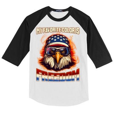 Patriotic My Favorite Color Is Freedom American Eagle Kids Colorblock Raglan Jersey