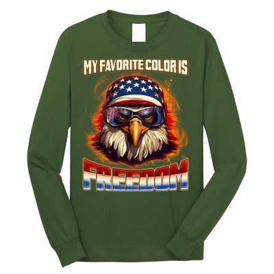 Patriotic My Favorite Color Is Freedom American Eagle Long Sleeve Shirt