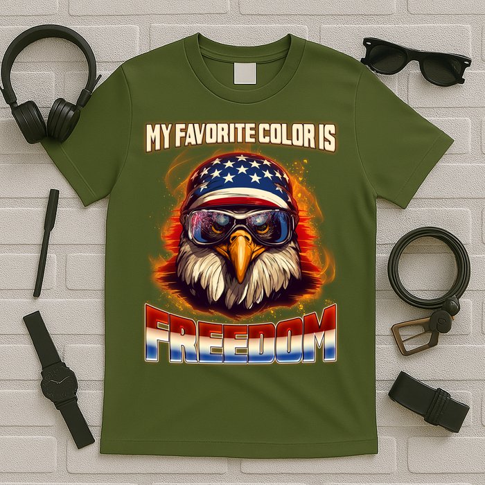 Patriotic My Favorite Color Is Freedom American Eagle T-Shirt