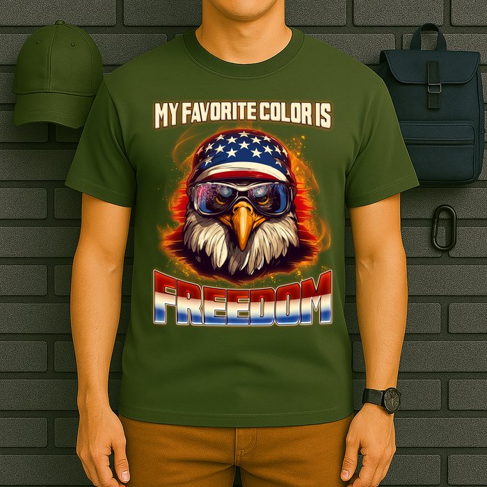 Patriotic My Favorite Color Is Freedom American Eagle T-Shirt