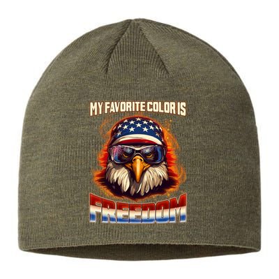 Patriotic My Favorite Color Is Freedom American Eagle Sustainable Beanie