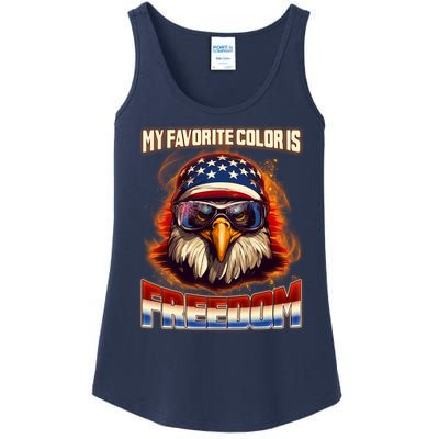 Patriotic My Favorite Color Is Freedom American Eagle Ladies Essential Tank