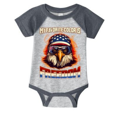 Patriotic My Favorite Color Is Freedom American Eagle Infant Baby Jersey Bodysuit