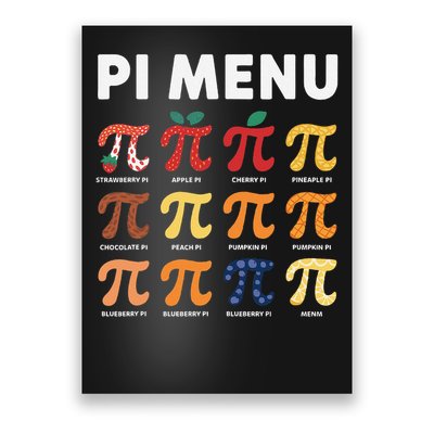 Pie Menu Funny Pi Day Pi 3 Poster