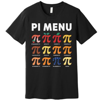 Pie Menu Funny Pi Day Pi 3 Premium T-Shirt