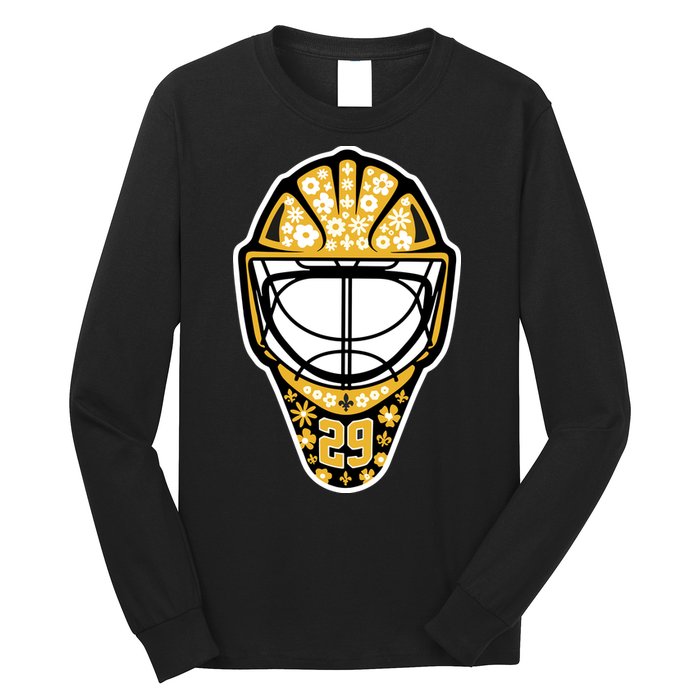 Penguins Marcandré Fleury Number 29 Flower Mask Long Sleeve Shirt