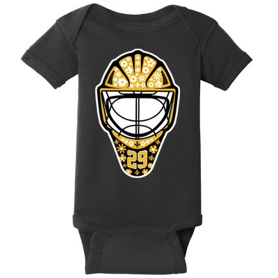 Penguins Marcandré Fleury Number 29 Flower Mask Baby Bodysuit