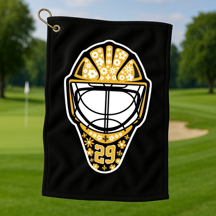 Penguins Marcandré Fleury Number 29 Flower Mask Golf Towel