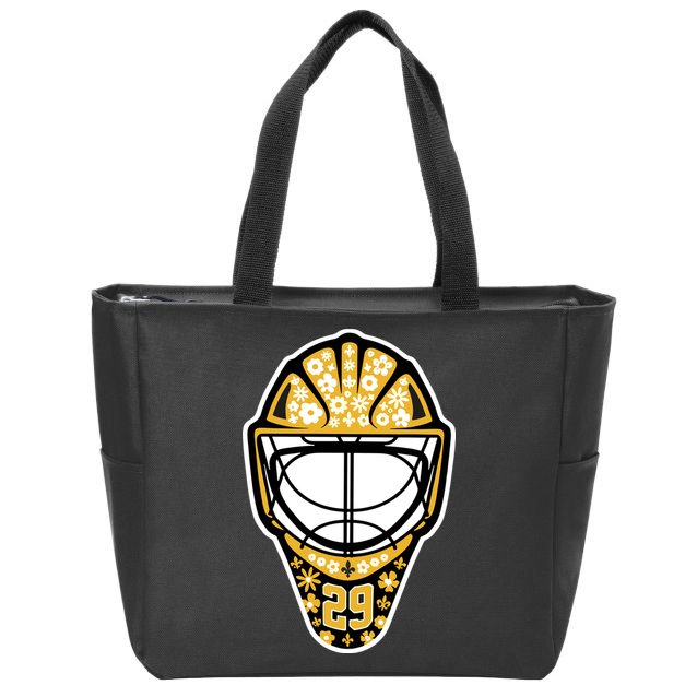 Penguins Marcandré Fleury Number 29 Flower Mask Zip Tote Bag