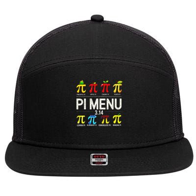 Pie Menu Funny Pi Day Pi 3 7 Panel Mesh Trucker Snapback Hat