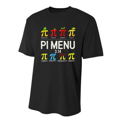 Pie Menu Funny Pi Day Pi 3 Youth Performance Sprint T-Shirt