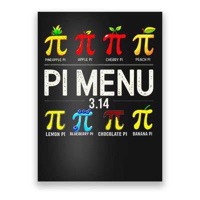 Pie Menu Funny Pi Day Pi 3 Poster