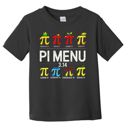 Pie Menu Funny Pi Day Pi 3 Toddler T-Shirt