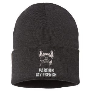 Pardon My French Bulldog Frenchie Lover Sustainable Knit Beanie