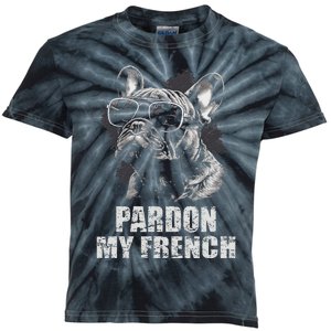 Pardon My French Bulldog Frenchie Lover Kids Tie-Dye T-Shirt