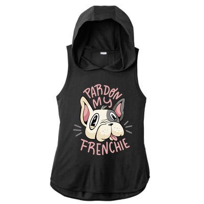 Pardon My Frenchie Bulldog Ladies PosiCharge Tri-Blend Wicking Draft Hoodie Tank