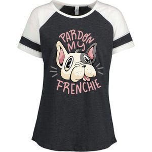 Pardon My Frenchie Bulldog Enza Ladies Jersey Colorblock Tee