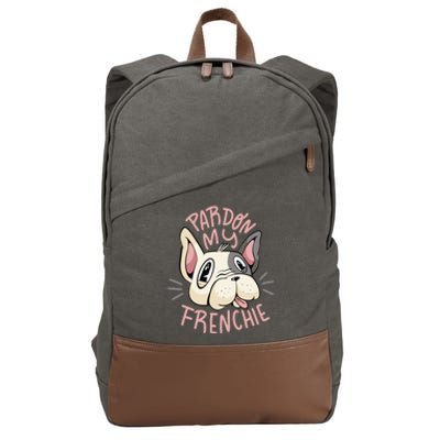 Pardon My Frenchie Bulldog Cotton Canvas Backpack