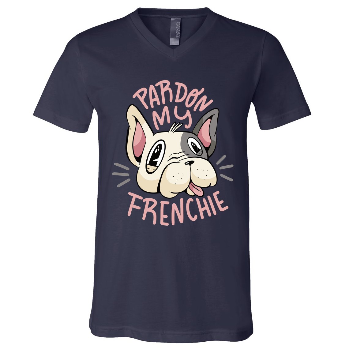 Pardon My Frenchie Bulldog V-Neck T-Shirt