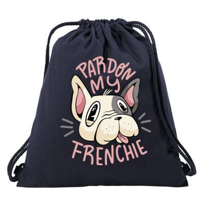 Pardon My Frenchie Bulldog Drawstring Bag