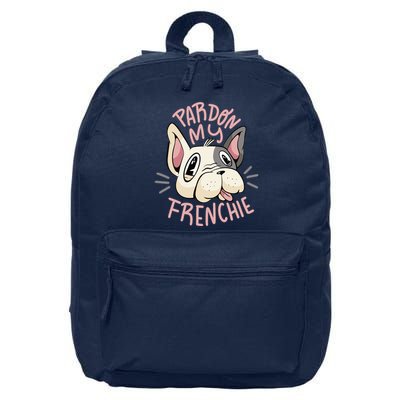 Pardon My Frenchie Bulldog 16 in Basic Backpack