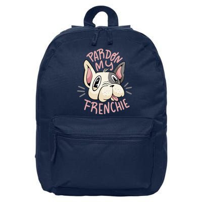 Pardon My Frenchie Bulldog 16 in Basic Backpack