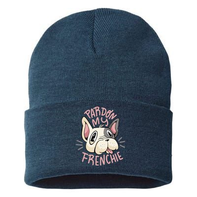 Pardon My Frenchie Bulldog Sustainable Knit Beanie