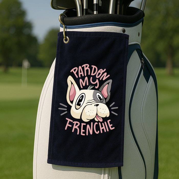 Pardon My Frenchie Bulldog Golf Towel