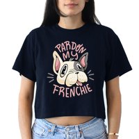 Pardon My Frenchie Bulldog Crop Top