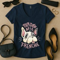 Pardon My Frenchie Bulldog Women's V-Neck T-Shirt
