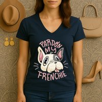 Pardon My Frenchie Bulldog Women's V-Neck T-Shirt