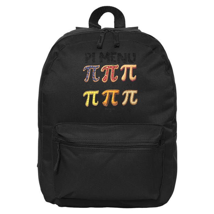 Pi Menu Funny Math Teacher Pi Day 3.14 Pie 16 in Basic Backpack