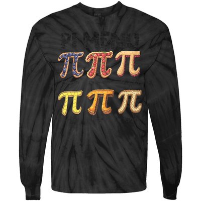 Pi Menu Funny Math Teacher Pi Day 3.14 Pie Tie-Dye Long Sleeve Shirt