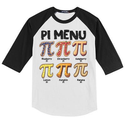 Pi Menu Funny Math Teacher Pi Day 3.14 Pie Kids Colorblock Raglan Jersey