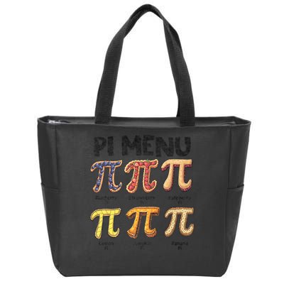 Pi Menu Funny Math Teacher Pi Day 3.14 Pie Zip Tote Bag