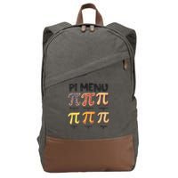 Pi Menu Funny Math Teacher Pi Day 3.14 Pie Cotton Canvas Backpack