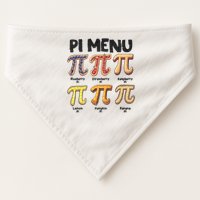 Pi Menu Funny Math Teacher Pi Day 3.14 Pie USA-Made Doggie Bandana