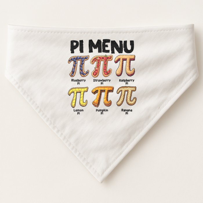 Pi Menu Funny Math Teacher Pi Day 3.14 Pie USA-Made Doggie Bandana
