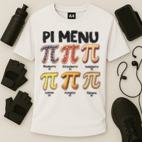 Pi Menu Funny Math Teacher Pi Day 3.14 Pie Performance Shirt