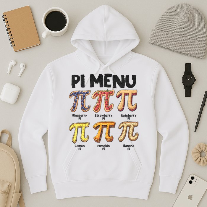Pi Menu Funny Math Teacher Pi Day 3.14 Pie Hoodie