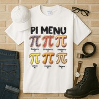 Pi Menu Funny Math Teacher Pi Day 3.14 Pie Tall T-Shirt