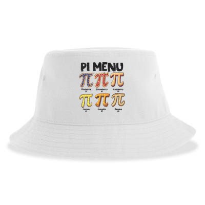 Pi Menu Funny Math Teacher Pi Day 3.14 Pie Sustainable Bucket Hat